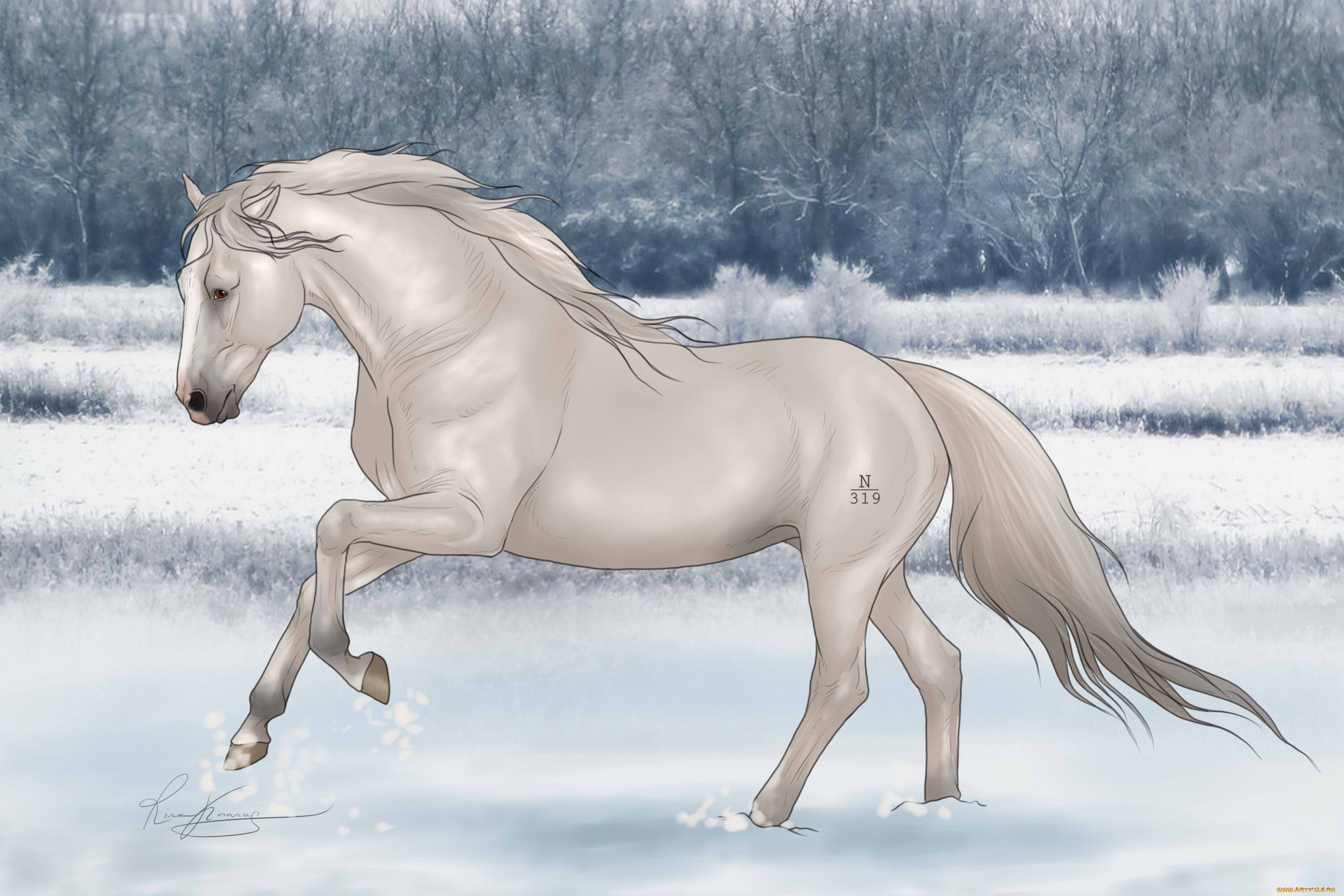 Снежный конь арт